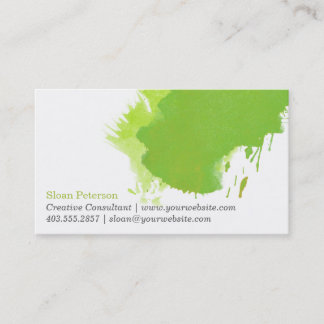 Green Paint Smudge Business Card