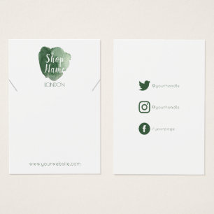 Green paint splash, jewellery display card