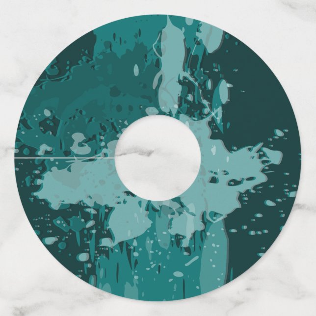 Green Paint Splatter - Party Supplies - Wine Glass Tag (Front)