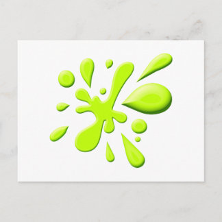 Green Paint Splodge Postcard