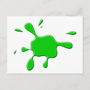 Green Paint Splodge Postcard