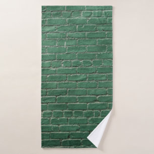 Green painted wall bath towel