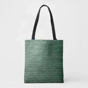 Green painted wall tote bag