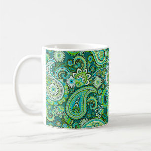 Green Paisley Coffee Mug