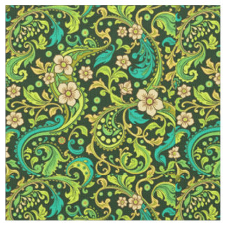 Green Paisley Design Fabric