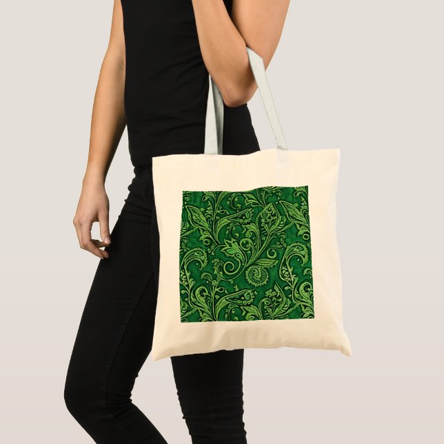 Green Paisley Ivy:: Tote Bag (Front (Product))