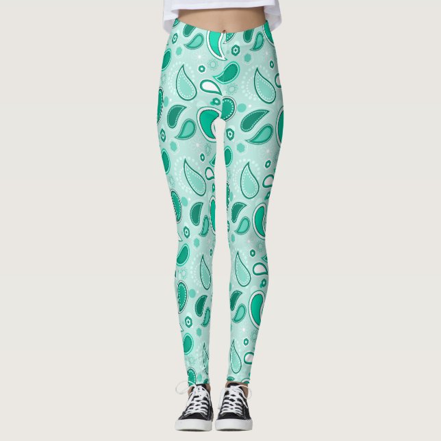 green paisley leggings (Front)