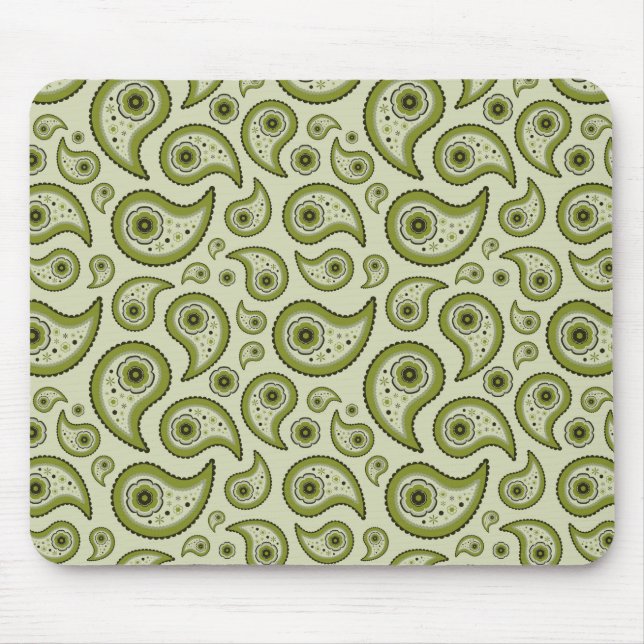 Green Paisley Mouse Mat (Front)