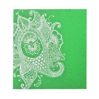 Green paisley notepad