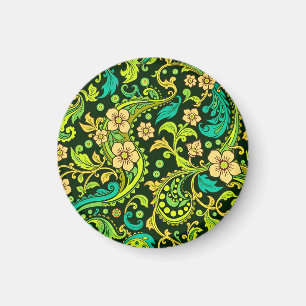 Green Paisley Pattern Magnet