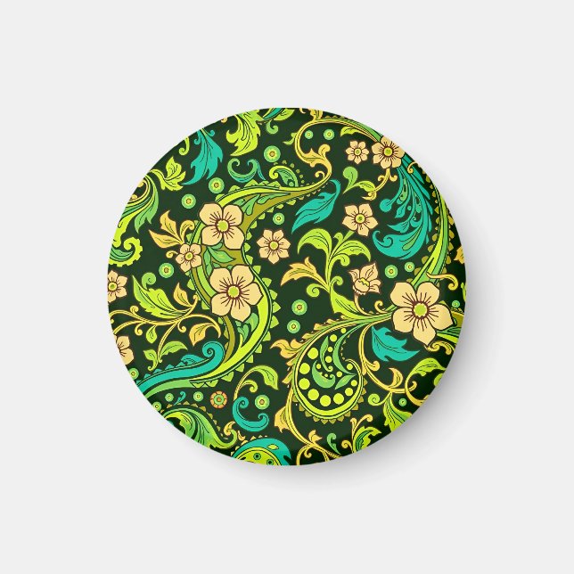 Green Paisley Pattern Magnet (Front)