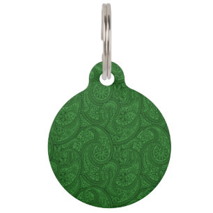 Green Paisley Pet Tag
