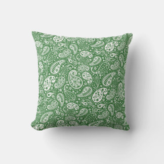 Green Paisley Throw Pillow" Cushion