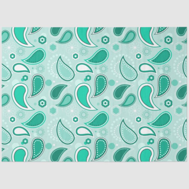 green paisley tissue paper (Front)