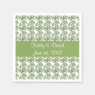 Green Paisley (Wedding) Napkin