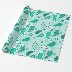 green paisley wrapping paper