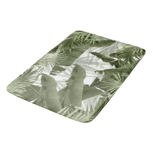 Green Palm Banana Leaves Bliss 1 #art #nature Bath Mat