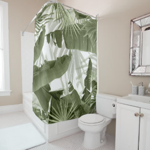 Green Palm Banana Leaves Bliss 1 #art #nature Shower Curtain