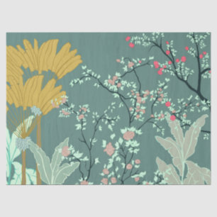 Green Palm Chinoiserie Floral Tissue Paper
