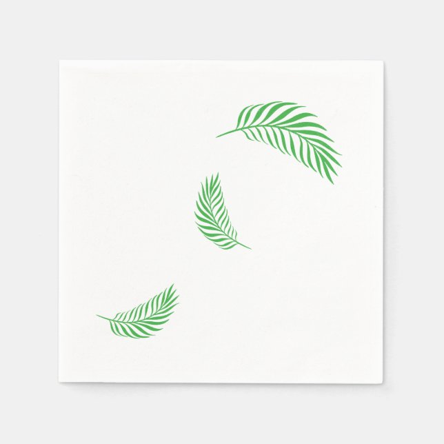 Green Palm/Fern Fronds Napkin (Front)