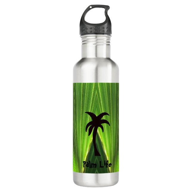 Green Palm Frond 710 Ml Water Bottle (Front)