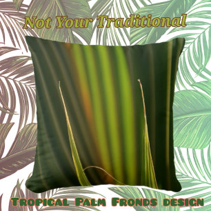 Green Palm Fronds Tropical Botanical Cushion