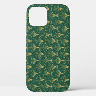 Green Palm Leaf Art Deco iPhone 12 Case