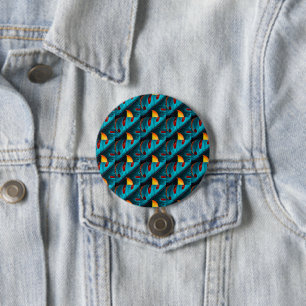 Green Palm Leaf Pattern 7.5 Cm Round Badge