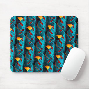 Green Palm Leaf Pattern Mouse Mat