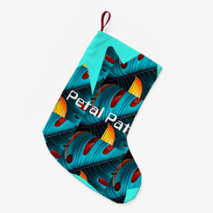 Green Palm Leaf Pattern Small Christmas Stocking