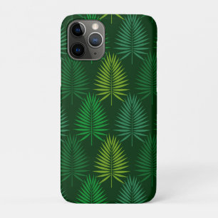 Green palm leaves botanical pattern iPhone 11 pro case