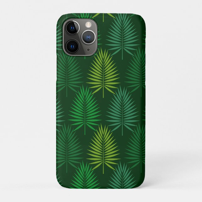 Green palm leaves botanical pattern Case-Mate iPhone case (Back)