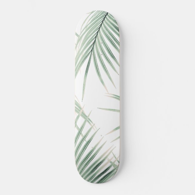 Green Palm Leaves Dream #3 #tropical #decor #art  Skateboard (Front)