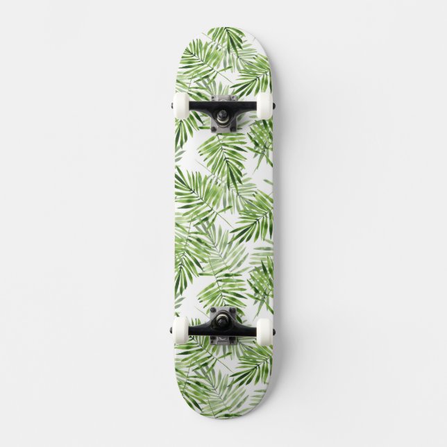 Green Palm Leaves Skateboard (Front)