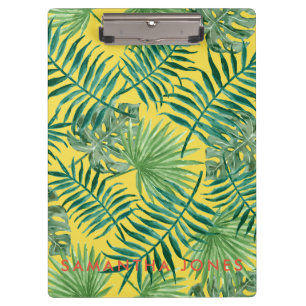Green Palm Leaves trendy Classic Modern Clipboard