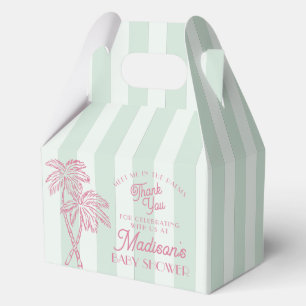 Green Palm Spring Pastel Beach Baby Shower Favour Box