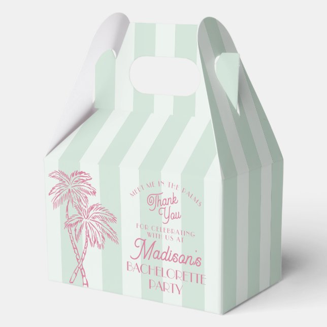 Green Palm Spring Pastel Beach Bachelorette Party Favour Box (Back)