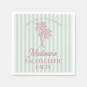 Green Palm Spring Pastel Beach Bachelorette Party Napkin
