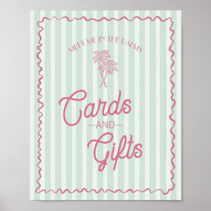 Green Palm Springs Pastel Beach Cards & Gifts Poster