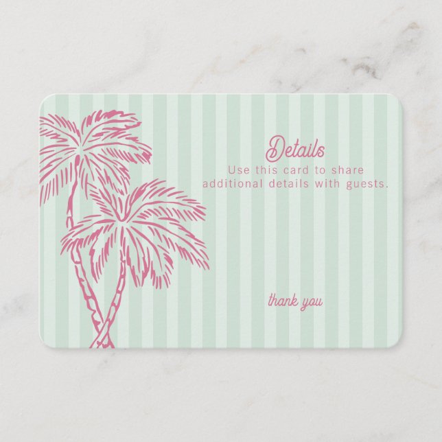 Green Palm Springs Pastel Beach Details Insert (Front)