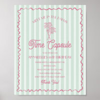 Green Palm Springs Pastel Beach Time Capsule