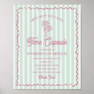 Green Palm Springs Pastel Beach Time Capsule Poster