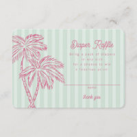 Green Palm Springs Pastel Diaper Raffle Insert
