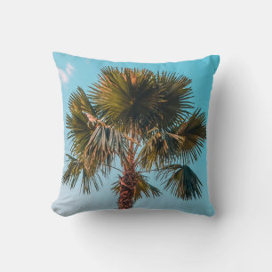 Green palm tree cushion