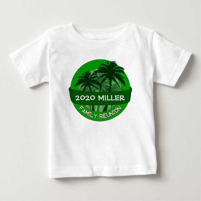 Green palm tree custom year name reunion tshirt (Front)