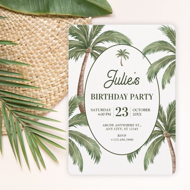 Green palm tree  invitation (Creator Uploaded)