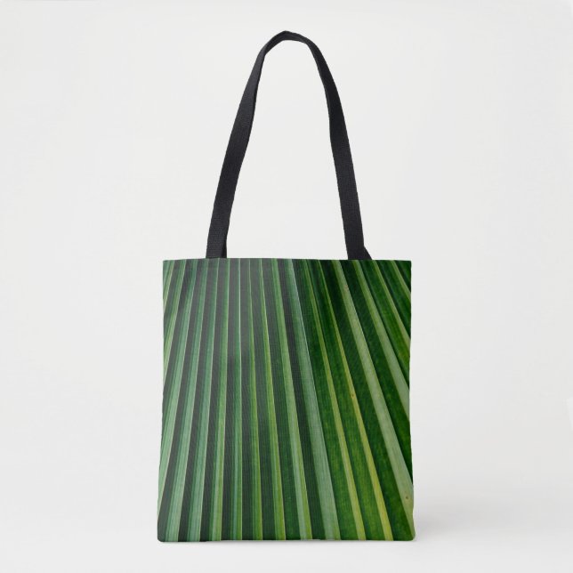 Green palm tree leaves tote bag (Front)