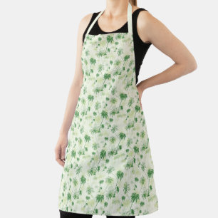 Green Palm Tree Pattern Apron