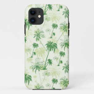 Green Palm Tree Pattern iPhone 11 Case