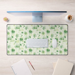 Green Palm Tree Pattern Desk Mat